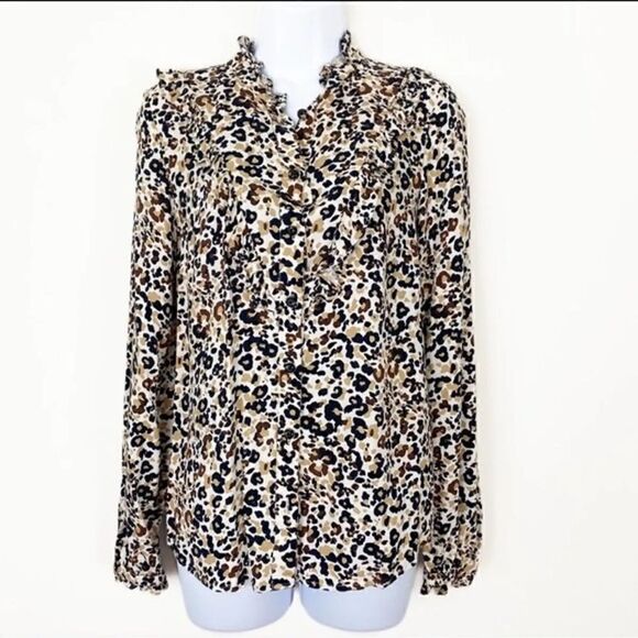 Maeve Katia ruffled leopard print button down - Picture 2 of 12